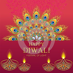 Happy Diwali festival card