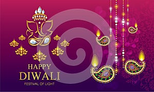 Happy Diwali festival card