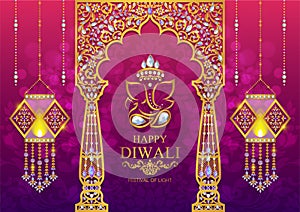 Happy Diwali festival card