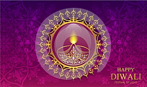 Happy Diwali festival card