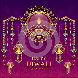 Happy Diwali festival card