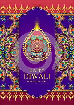 Happy Diwali festival card