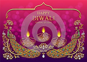 Happy Diwali festival card