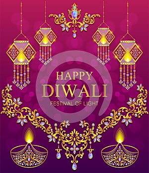 Happy Diwali festival card