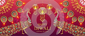 Happy Diwali festival card