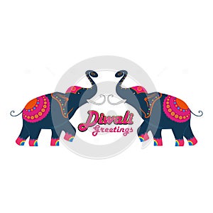 Happy Diwali festival. Diwali elephant vector