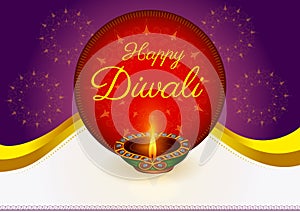 Happy Diwali festival holiday celebration of India greeting background