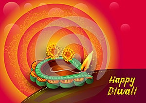 Happy Diwali festival holiday celebration of India greeting background