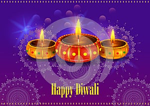 Happy Diwali festival holiday celebration of India greeting background