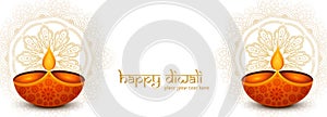 Happy diwali festival of lights banner background