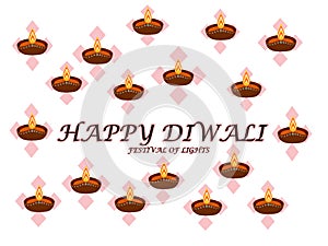 Happy Diwali Greetings Card design background wallpaper lights celebration