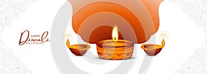 Happy diwali indian religious festival classic banner background