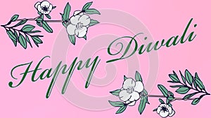 Happy Diwali Pink Background Beautiful Illustration Image
