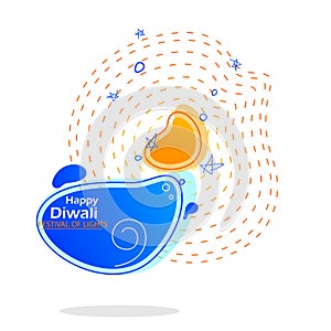 Happy Diwali.Set Of Abstract Shape Diwali Diya.Dynamic Geometric Shapes,Gradient Waves,Vector Illustration