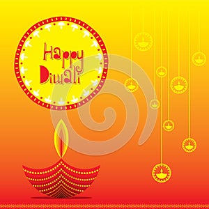 Happy Diwali traditional Indian festival greeting card design