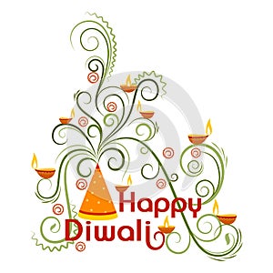 Happy Diwali typography in calligraphy style for festival of India