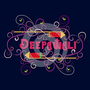 Happy Diwali typography in calligraphy style for festival of India