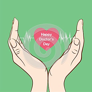 Happy doctor's day greeting design