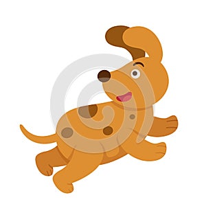Happy dog running illustration