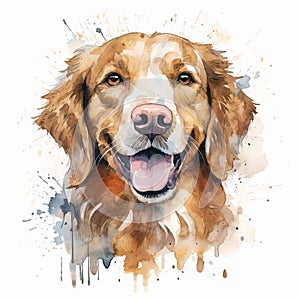 Happy Doggy Illustration on a White Background