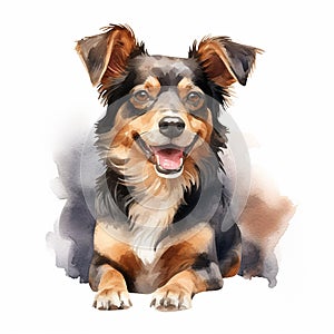 Happy Doggy Illustration on a White Background