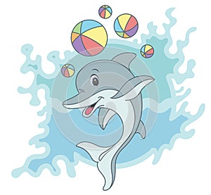 Happy dolphin cartoon