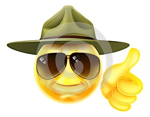 Happy Drill Sergeant Emoticon Cartoon Face