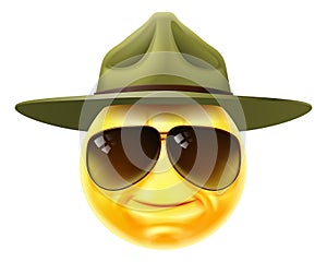 Happy Drill Sergeant Emoticon Cartoon Face photo