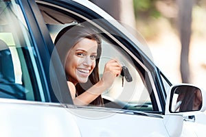 Happy driving portrait