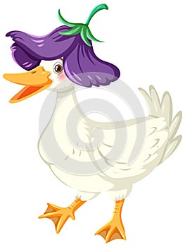 Happy duck cartoon character