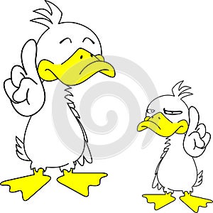 Happy duck cartoon kawaii expressions pack