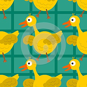 Happy duck seamless background design