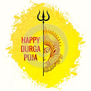 Happy durga pooja religious celebration festival card background