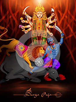 Happy Durga Puja festival background for India holiday Dussehra