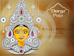 Happy Durga Puja festival background for India holiday Dussehra