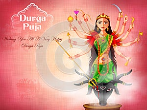 Happy Durga Puja festival background for India holiday Dussehra