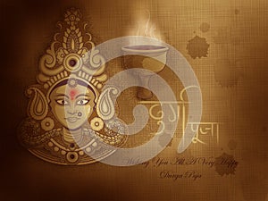 Happy Durga Puja festival background for India holiday Dussehra