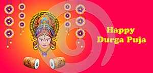 Happy Durga Puja festival background for India holiday Dussehra