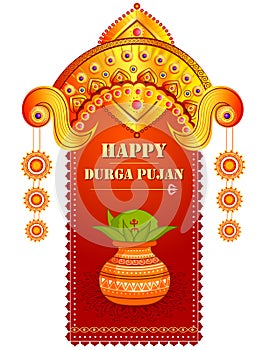 Happy Durga Puja festival background for India holiday Dussehra