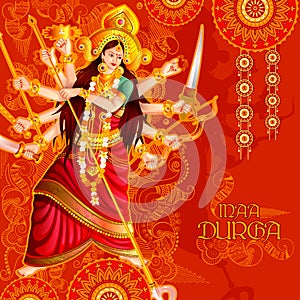 Happy Durga Puja festival background for India holiday Dussehra