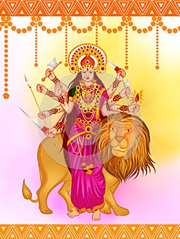 Happy Durga Puja festival background for India holiday Dussehra