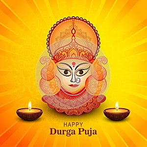 Happy Durga Puja Festival Celebration Card Background