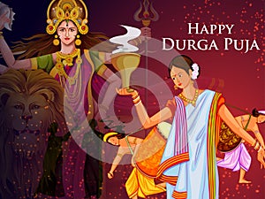 Happy Durga Puja India festival holiday background