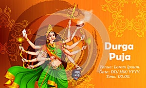 Happy Durga Puja India festival holiday background