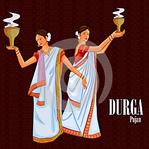 Happy Durga Puja India festival holiday background