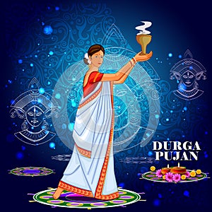 Happy Durga Puja India festival holiday background