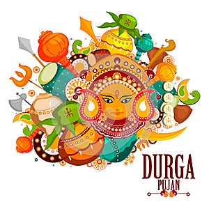 Happy Durga Puja India festival holiday background photo