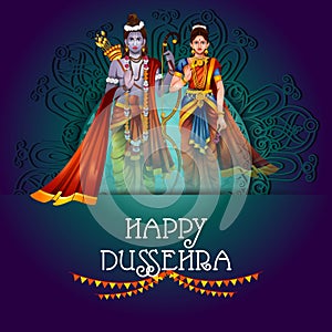 Happy Dussehra background showing festival of India