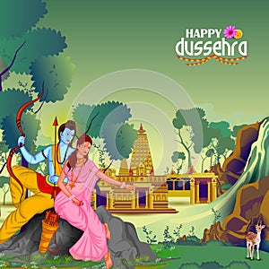 Happy Dussehra background showing festival of India