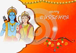 Happy Dussehra background showing festival of India